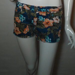 Aeropostale Flower Print Midi Jean Shorts